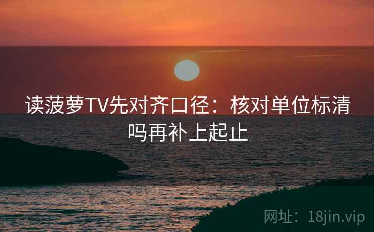 读菠萝TV先对齐口径：核对单位标清吗再补上起止