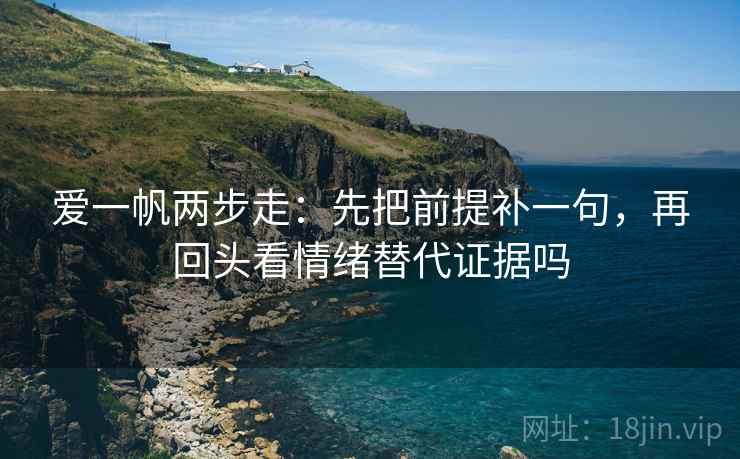 爱一帆两步走：先把前提补一句，再回头看情绪替代证据吗