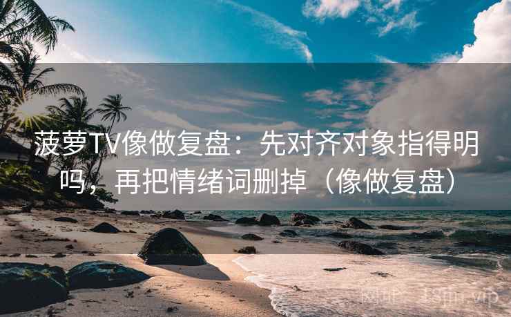菠萝TV像做复盘：先对齐对象指得明吗，再把情绪词删掉（像做复盘）